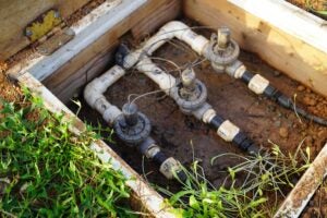 Irrigation-manifold-with-three-zones-controlled-by-electric-valves