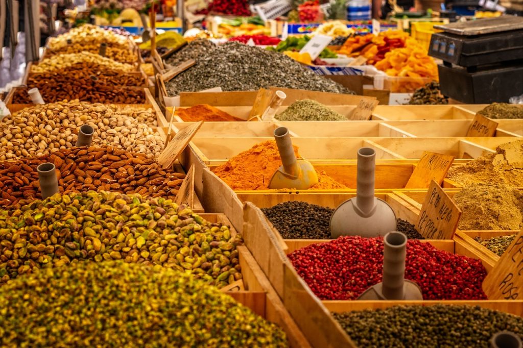 huge variety of unusual spices are available at the markets in Kochi.